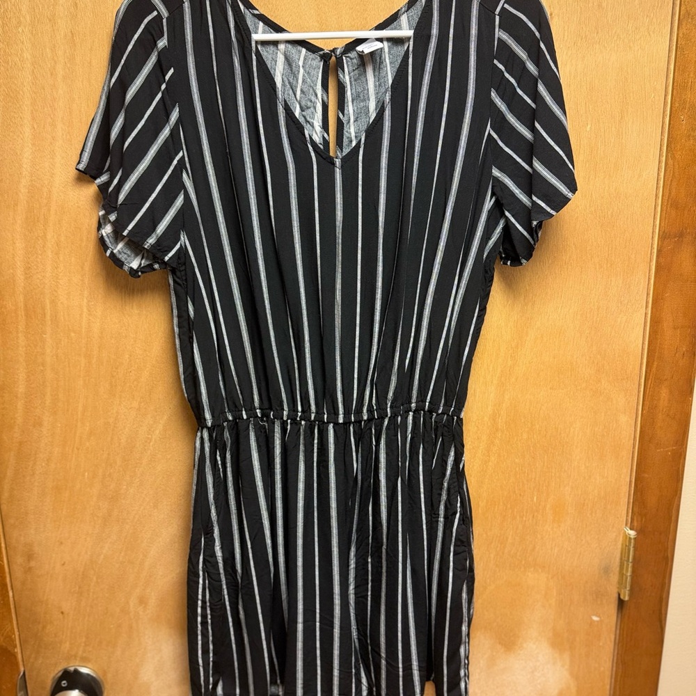 OLD NAVY Black and White Striped Romper Size M
